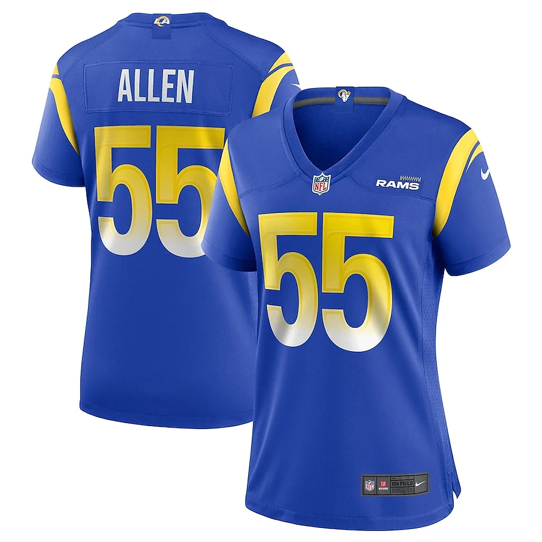 Zennovawear Brian Allen 55 Los Angeles Rams Women Game Jersey - Royal