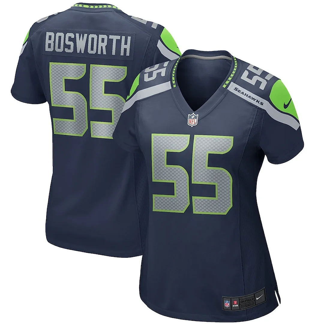 Zennovawear Brian Bosworth 55 Seattle Seahawks Women Game Retired Jersey - College Navy