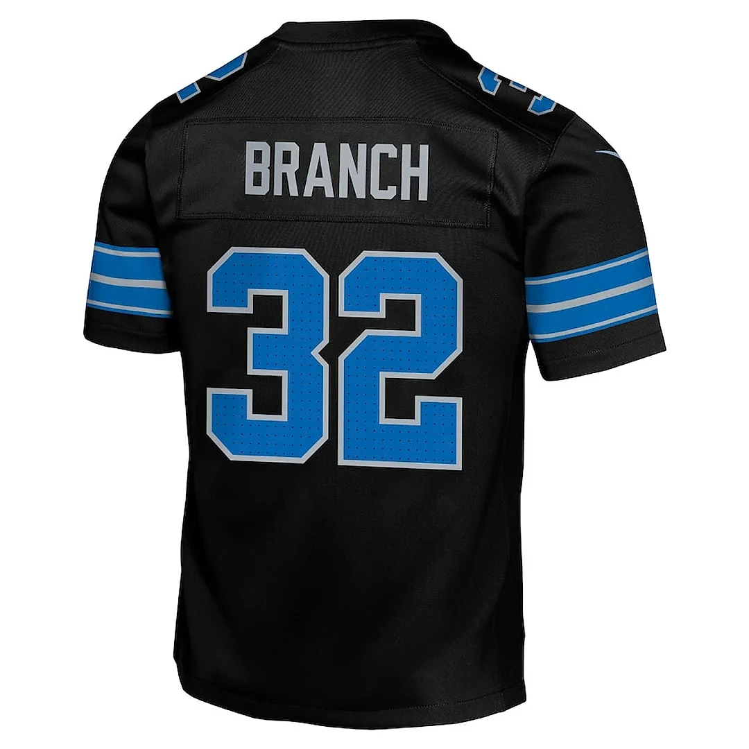 Zennovawear Brian Branch 32 Detroit Lions Alternate Player Game YOUTH Jersey - Black