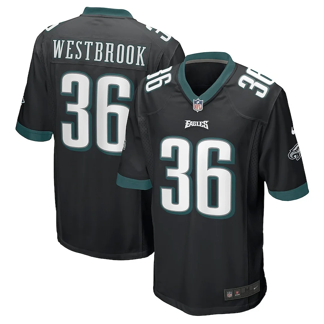 Zennovawear Brian Westbrook 36 Philadelphia Eagles Men Retired Alternate Game Jersey - Black