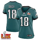 Zennovawear Britain Covey 18 Philadelphia Eagles Super Bowl LIX Women's Jersey - Midnight Green