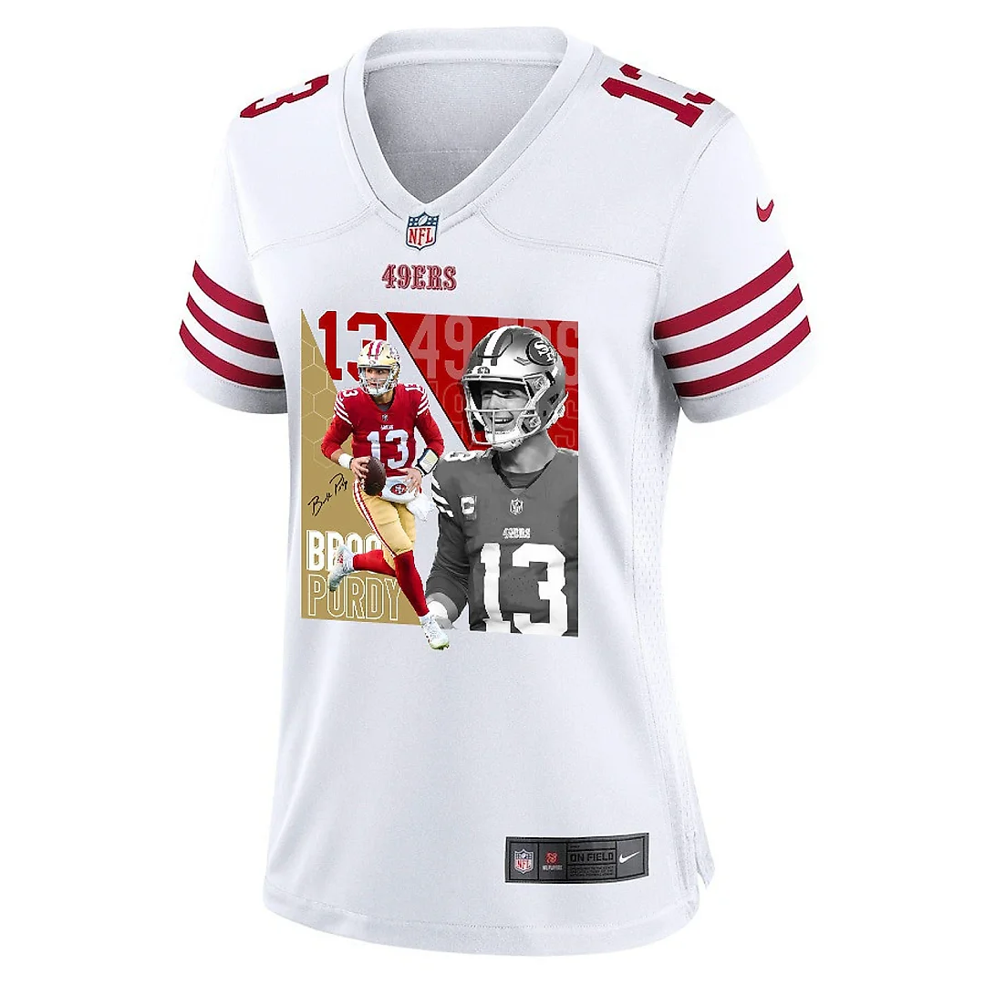 Zennovawear Brock Purdy 13 San Francisco 49ers The Son of Steel Women Game Jersey - White