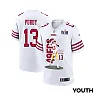 Zennovawear Brock Purdy 13 San Francisco 49ers Throwing Ball Game YOUTH Jersey - White