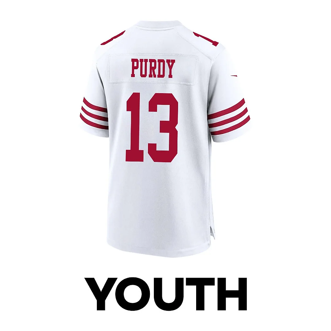 Zennovawear Brock Purdy 13 San Francisco 49ers Throwing Ball Game YOUTH Jersey - White