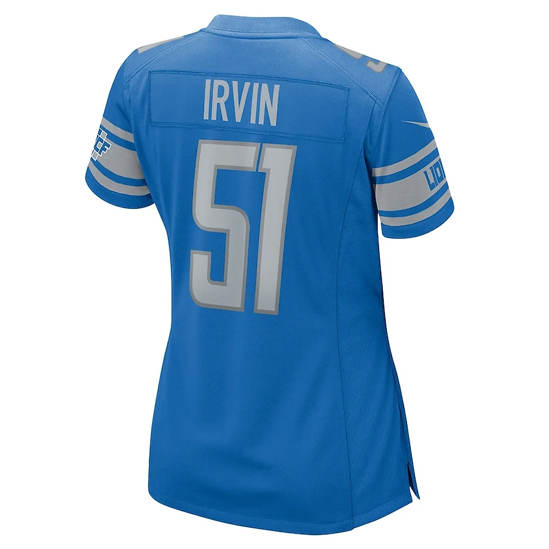 Zennovawear Bruce Irvin 51 Detroit Lions Game Women Jersey - Blue