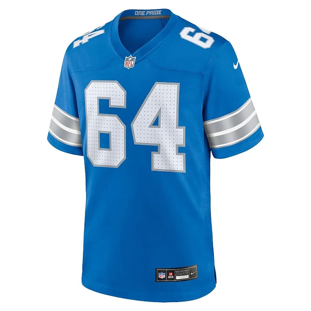 Zennovawear Bryan Hudson 64 Detroit Lions Game Men Jersey - Blue