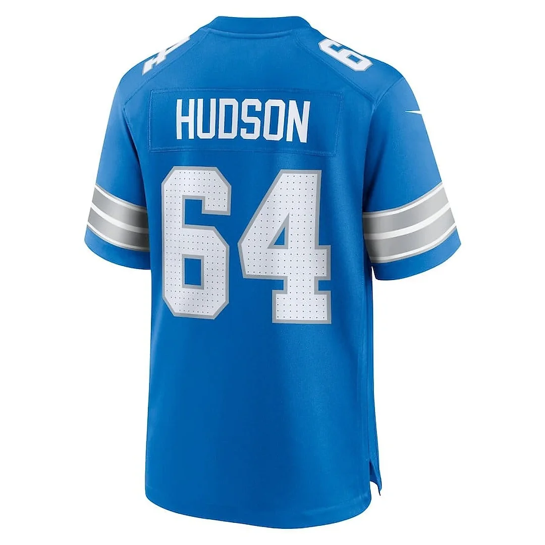 Zennovawear Bryan Hudson 64 Detroit Lions Game Men Jersey - Blue