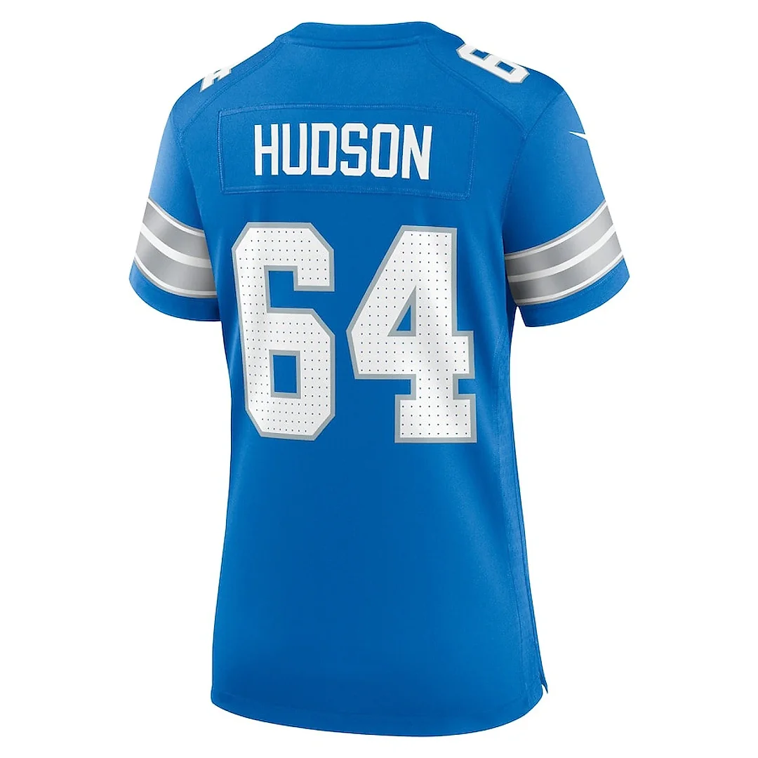 Zennovawear Bryan Hudson 64 Detroit Lions Women's Game Jersey - Blue