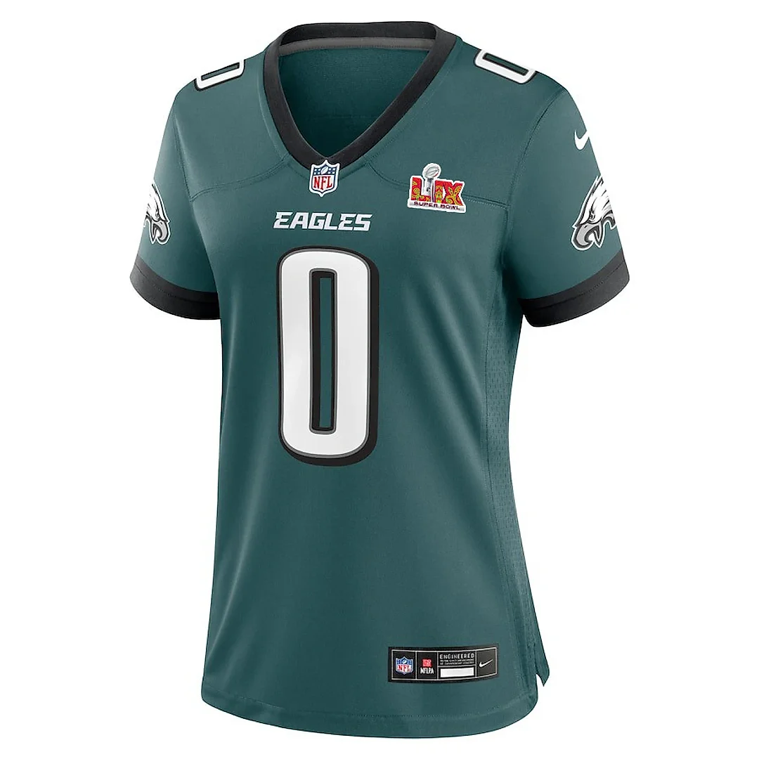 Zennovawear Bryce Huff 0 Philadelphia Eagles Super Bowl LIX Women's Jersey - Midnight Green