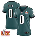 Zennovawear Bryce Huff 0 Philadelphia Eagles Super Bowl LIX Women's Jersey - Midnight Green