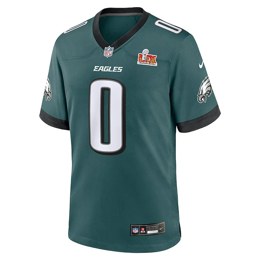 Zennovawear Bryce Huff 0 Philadelphia Eagles Super Bowl LIX YOUTH Jersey - Midnight Green