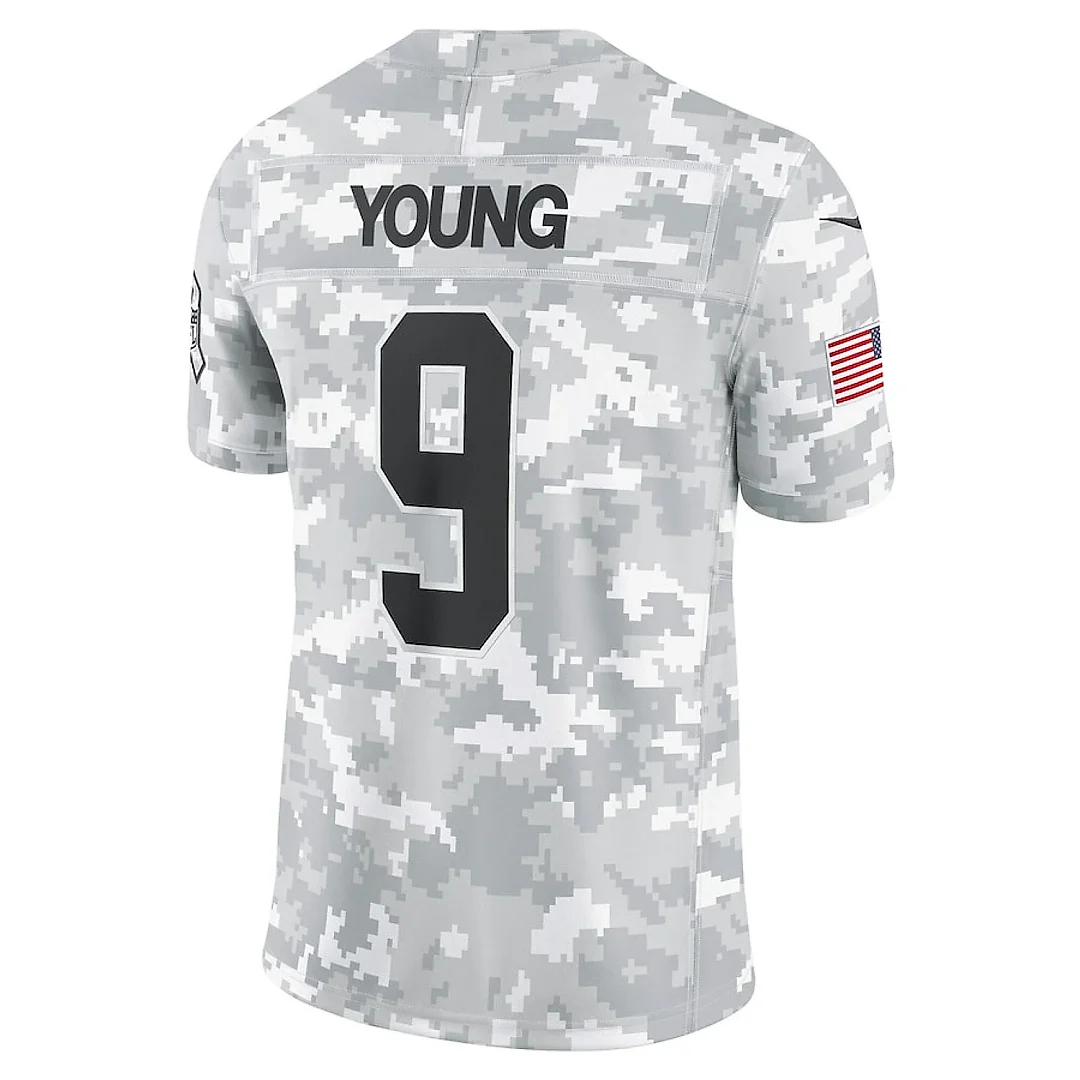 Zennovawear Bryce Young 9 Carolina Panthers 2024 Salute to Service Limited Men Jersey - Arctic Camo