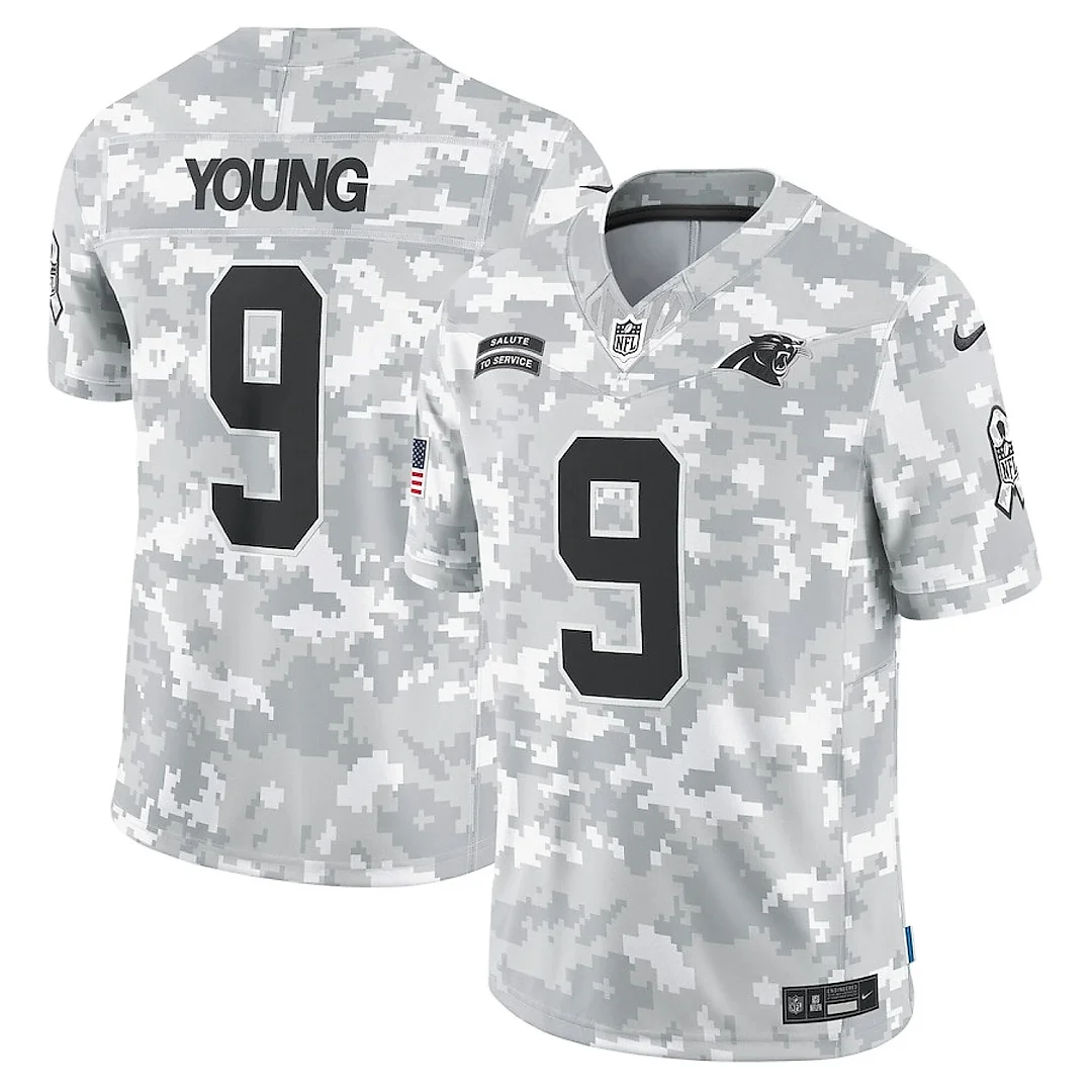 Zennovawear Bryce Young 9 Carolina Panthers 2024 Salute to Service Limited Men Jersey - Arctic Camo