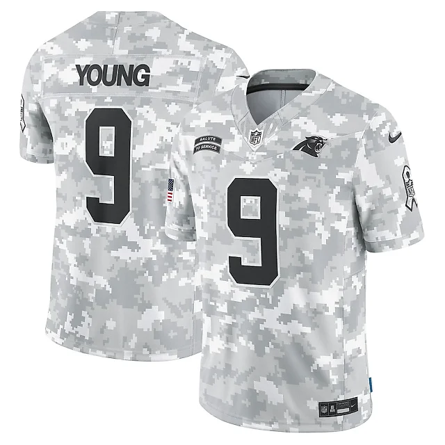 Zennovawear Bryce Young 9 Carolina Panthers 2024 Salute to Service Limited Men Jersey - Arctic Camo