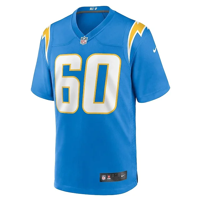 Zennovawear Bucky Williams 60 Los Angeles Chargers Team Game Men Jersey - Powder Blue