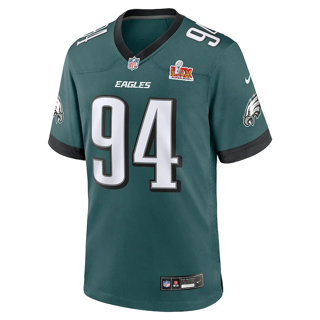 Zennovawear Byron Young 94 Philadelphia Eagles Super Bowl LIX Jersey - Men's - Midnight Green