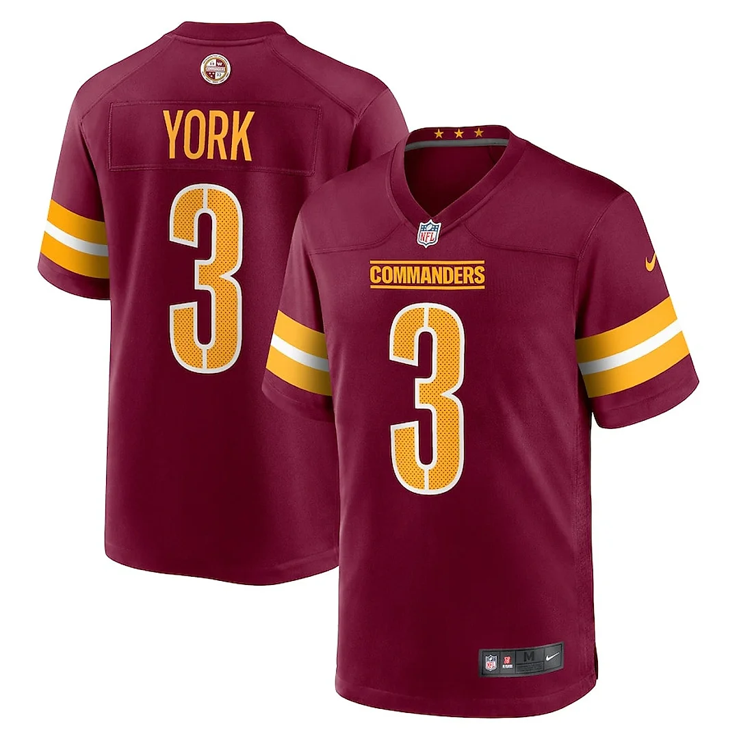 Zennovawear Cade York 3 Washington Commanders Game Men Jersey - Burgundy