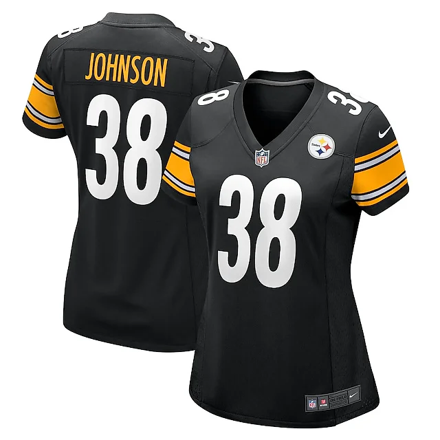 Zennovawear Caleb Johnson 38 Pittsburgh Steelers Game Women Jersey - Black