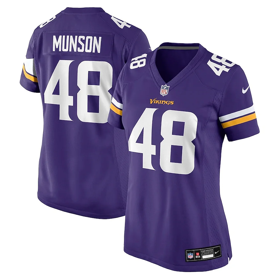 Zennovawear Calvin Munson 48 Minnesota Vikings Women's Game Jersey - Purple