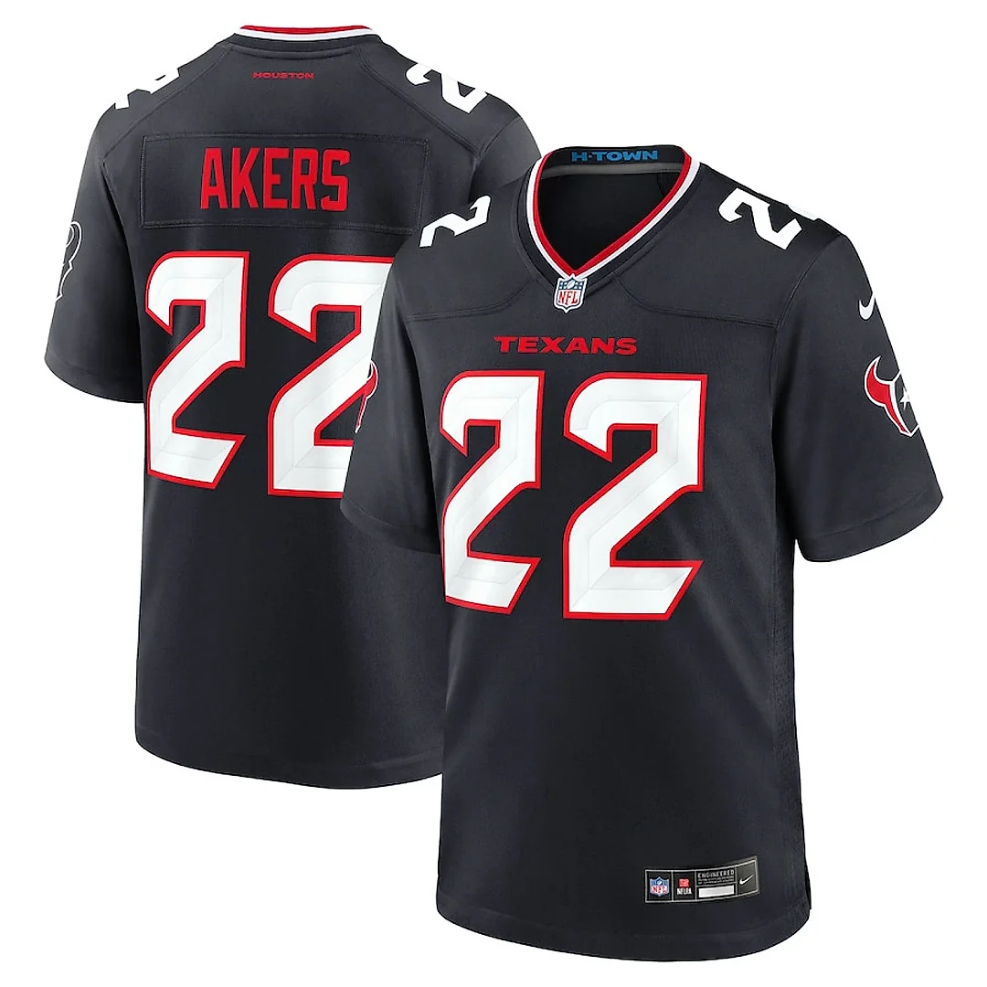 Zennovawear Cam Akers 22 Houston Texans Team Game Men Jersey - Navy