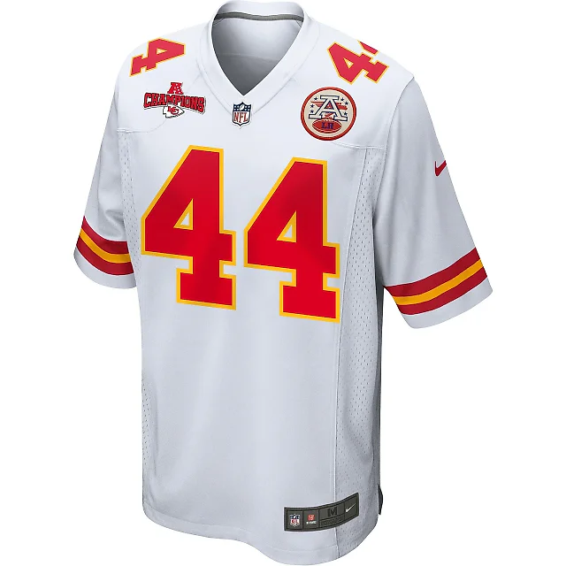Zennovawear Cam Jones 44 Kansas City Chiefs AFC Champions Patch Game Men Jersey - White