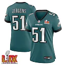 Zennovawear Cam Jurgens 51 Philadelphia Eagles Super Bowl LIX Women's Jersey - Midnight Green