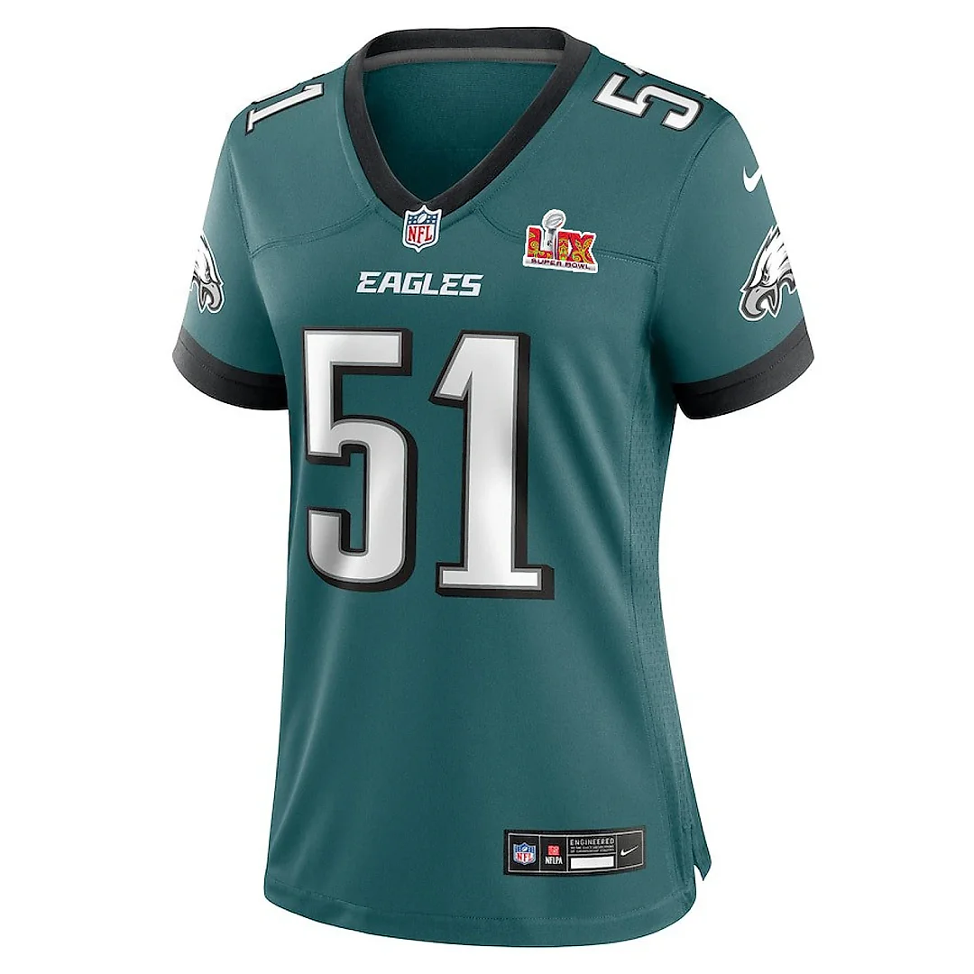Zennovawear Cam Jurgens 51 Philadelphia Eagles Super Bowl LIX Women's Jersey - Midnight Green