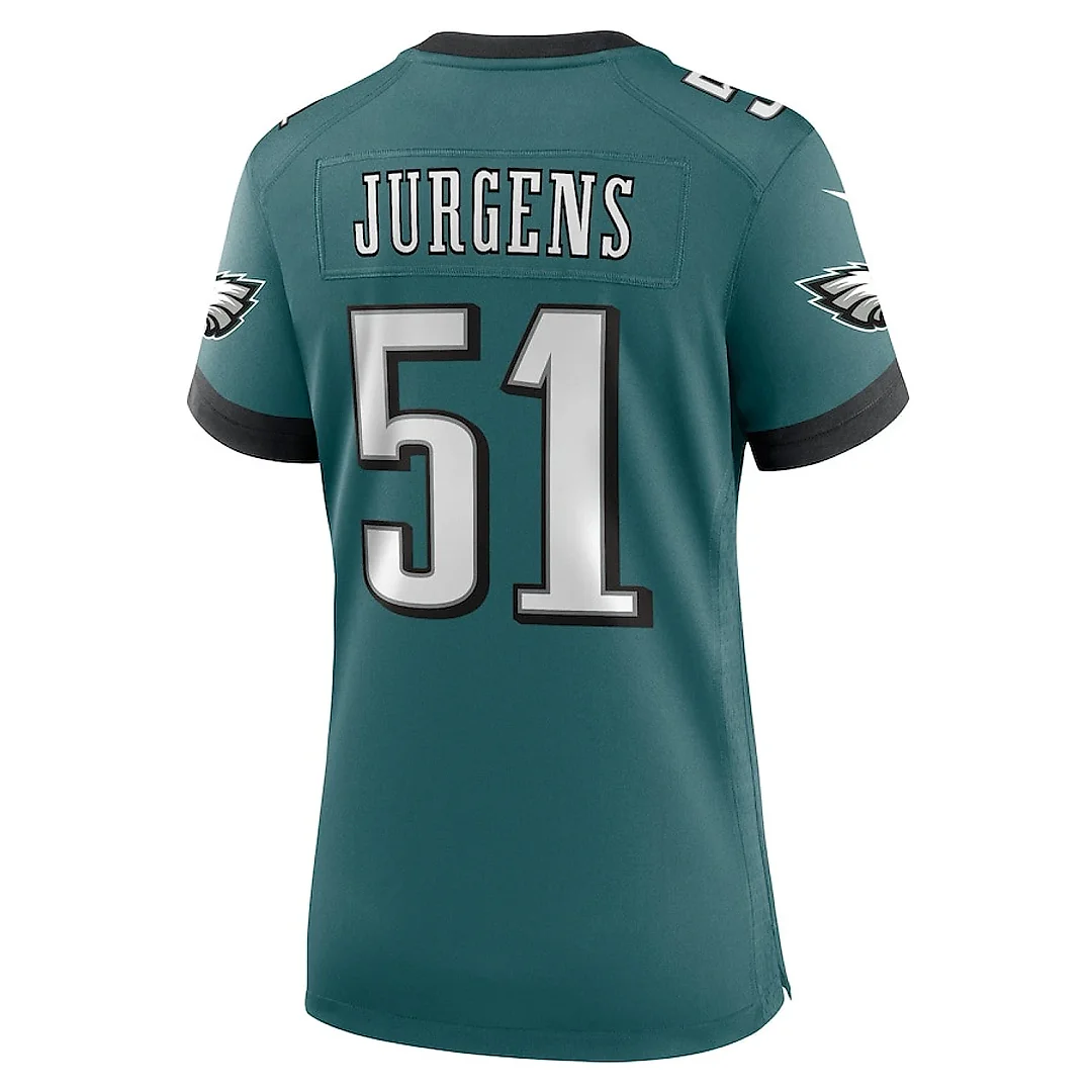 Zennovawear Cam Jurgens 51 Philadelphia Eagles Women's Team Game Jersey - Midnight Green
