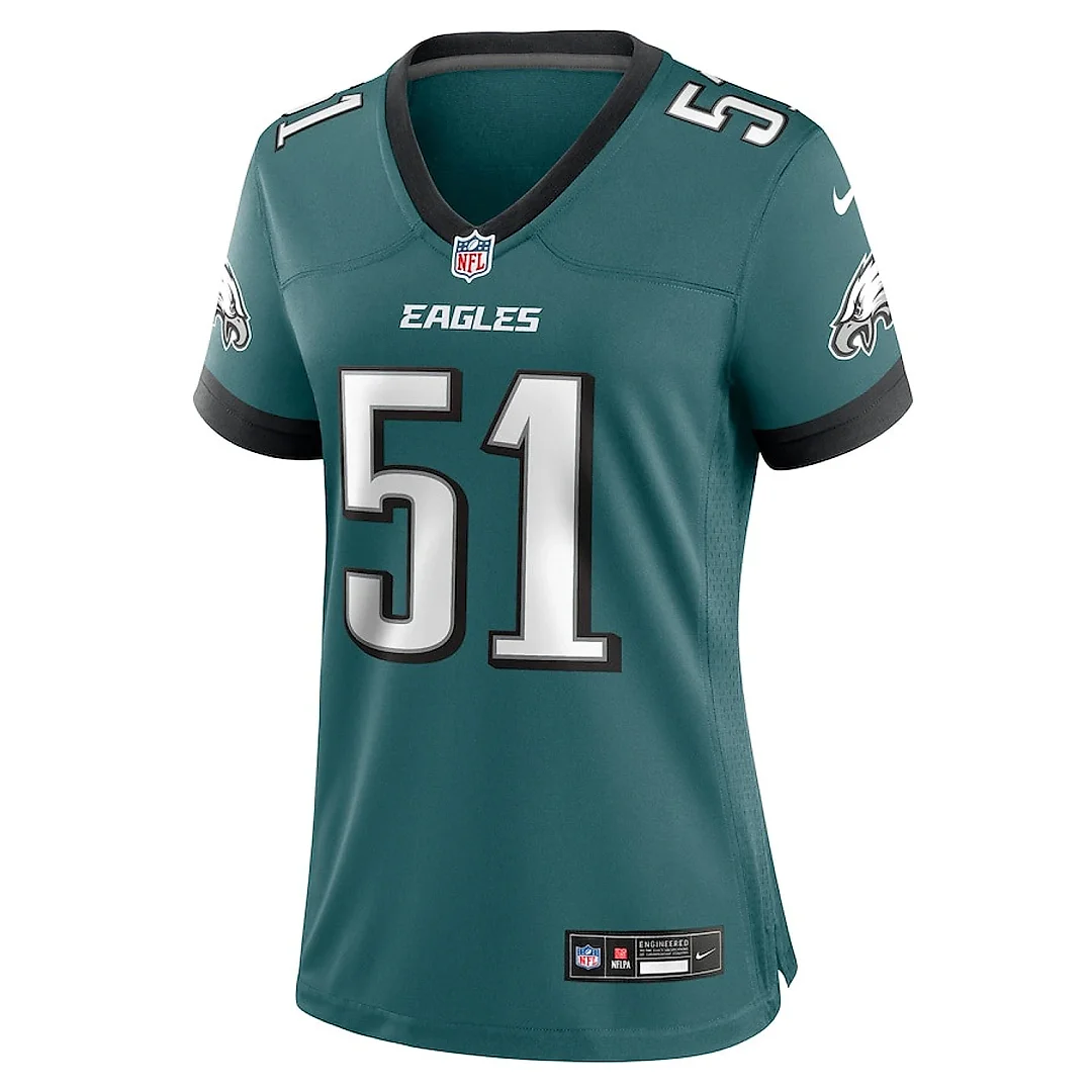 Zennovawear Cam Jurgens 51 Philadelphia Eagles Women's Team Game Jersey - Midnight Green