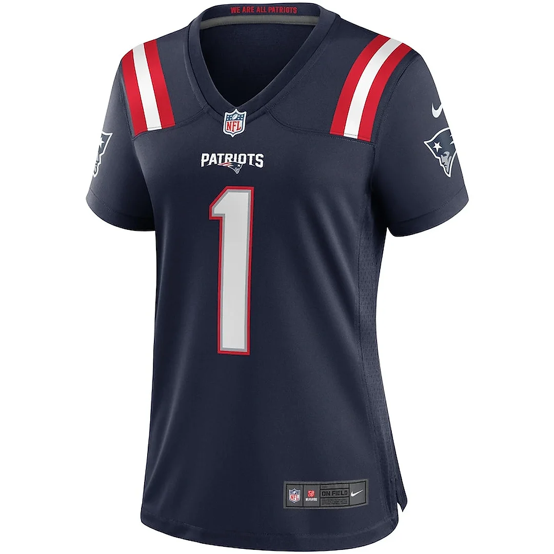 Zennovawear Cam Newton 1 New England Patriots Women Game Jersey - Navy