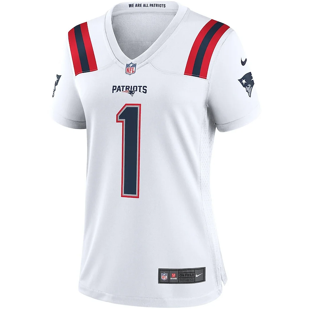 Zennovawear Cam Newton 1 New England Patriots Women Game Jersey - White