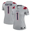 Zennovawear Cam Newton 1 New England Patriots Women Inverted Legend Jersey - Gray