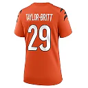Zennovawear Cam Taylor-Britt 29 Cincinnati Bengals Alternate Game Women Jersey - Orange