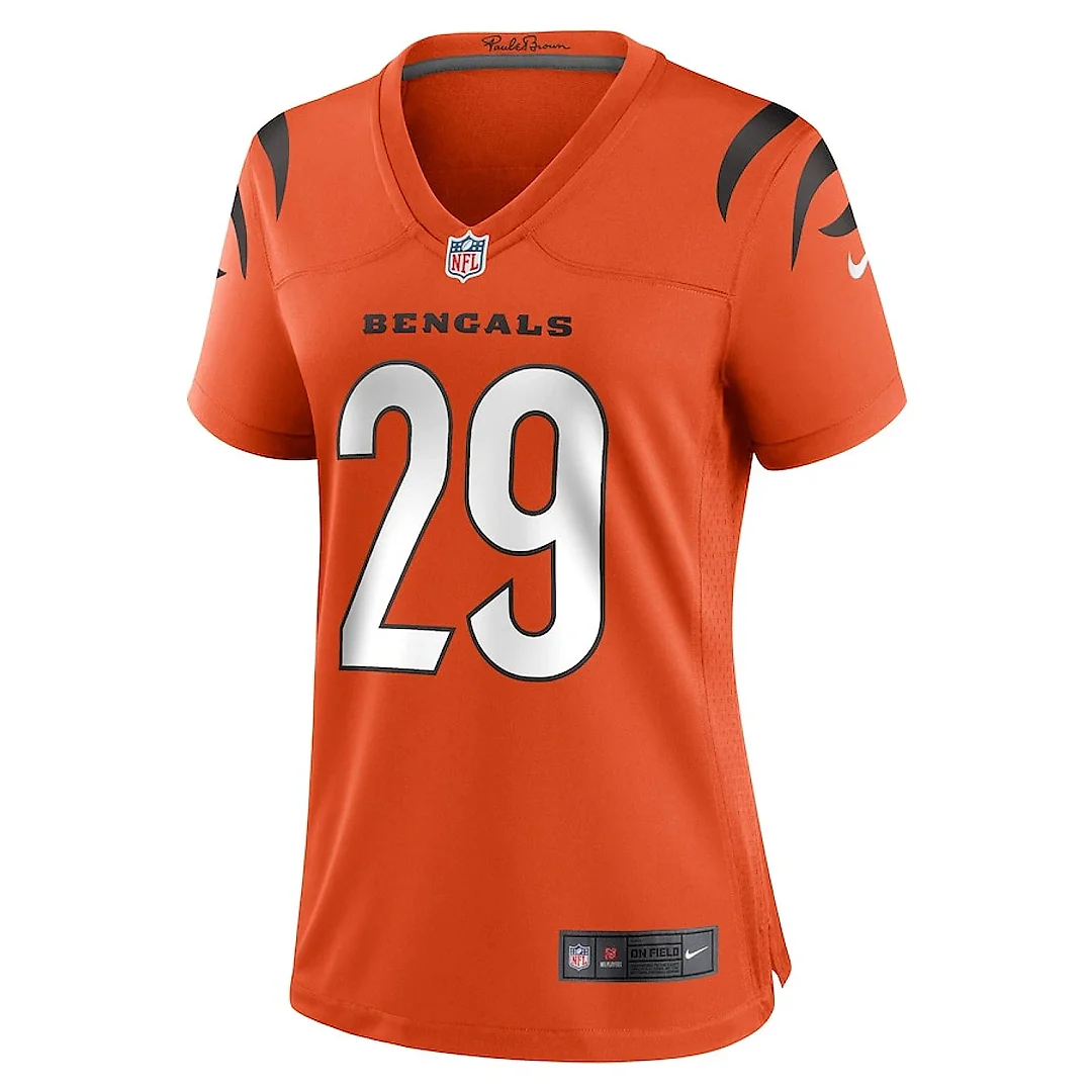 Zennovawear Cam Taylor-Britt 29 Cincinnati Bengals Alternate Game Women Jersey - Orange