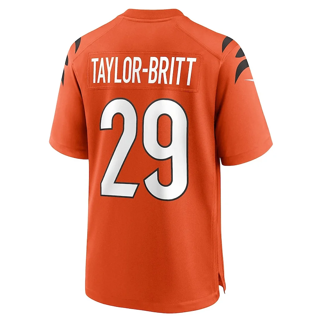 Zennovawear Cam Taylor-Britt 29 Cincinnati Bengals Alternate Game Men Jersey - Orange