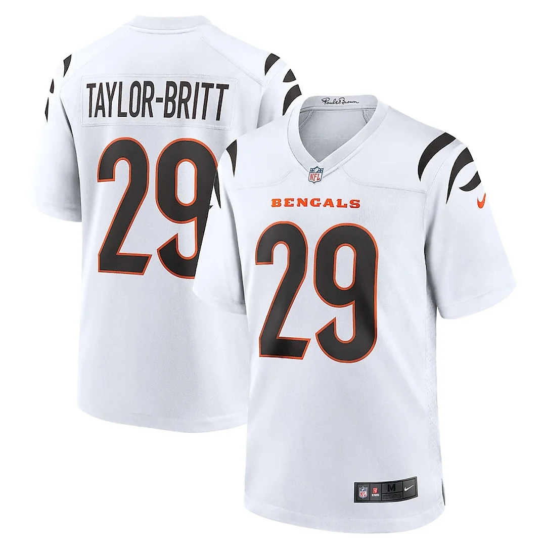 Zennovawear Cam Taylor-Britt 29 Cincinnati Bengals Game Men Jersey - White