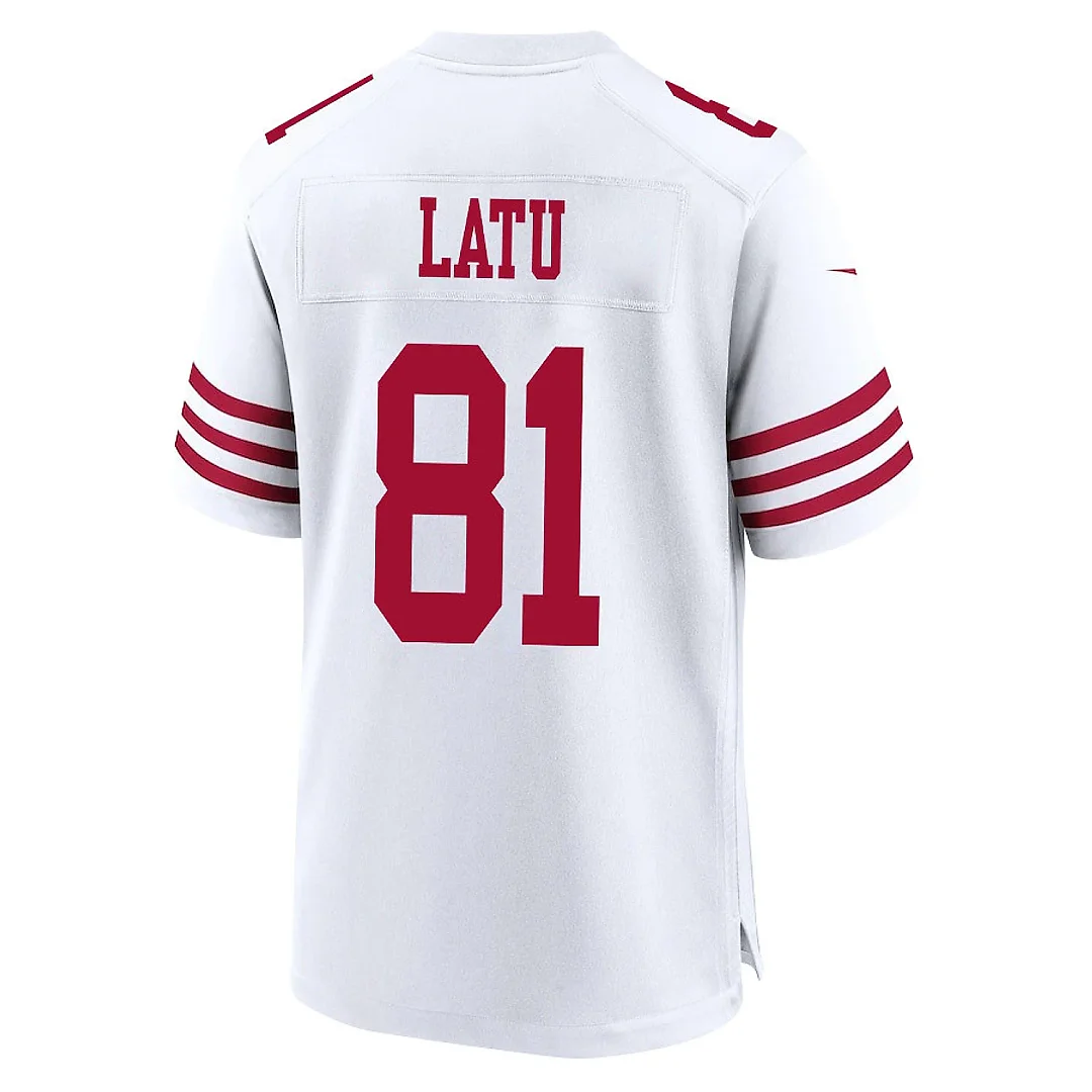 Zennovawear Cameron Latu 81 San Francisco 49ers NFC Champions Patch Game Men Jersey - White