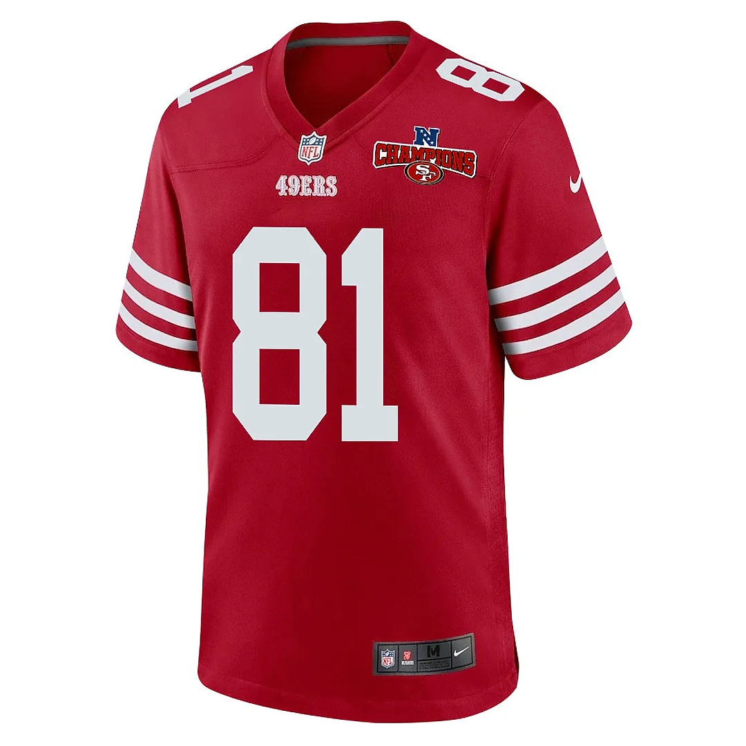 Zennovawear Cameron Latu 81 San Francisco 49ers NFC Champions Patch Game Men Jersey - Scarlet
