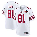 Zennovawear Cameron Latu 81 San Francisco 49ers NFC Champions Patch Game Men Jersey - White
