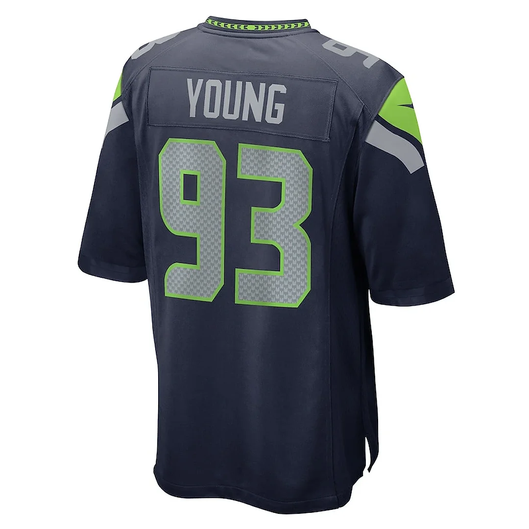 Zennovawear Cameron Young 93 Seattle Seahawks Game Men Jersey - College Navy