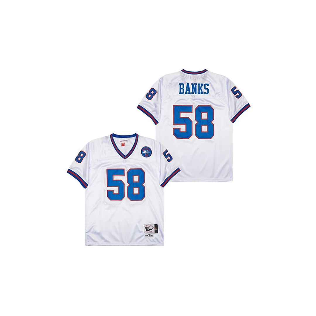 Zennovawear Carl Banks 58 New York Giants Spider Lockhart 43 Patch Throwback Men Jersey - White