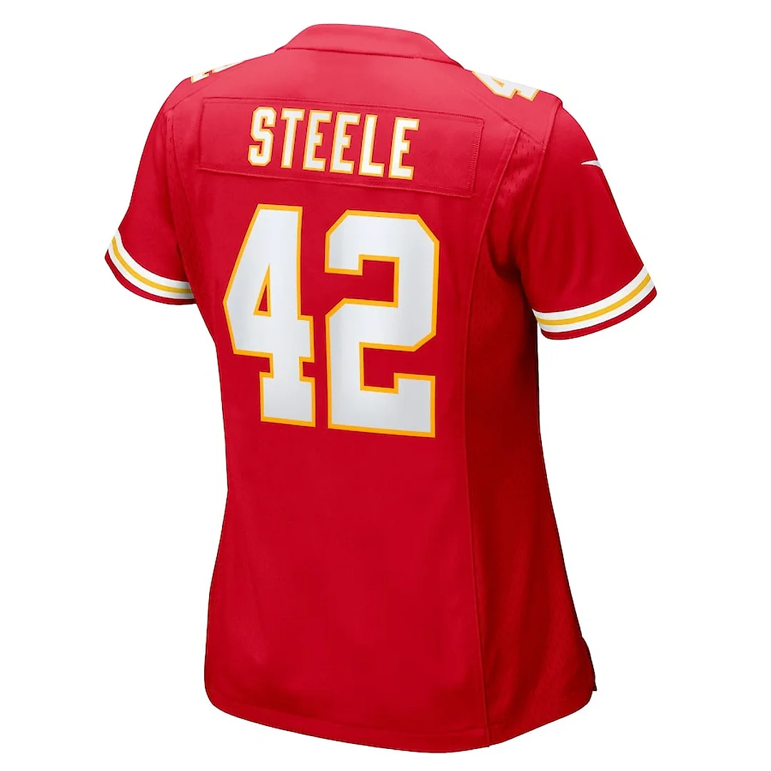 Zennovawear Carson Steele 42 Kansas City Chiefs Women's Game Jersey - Red