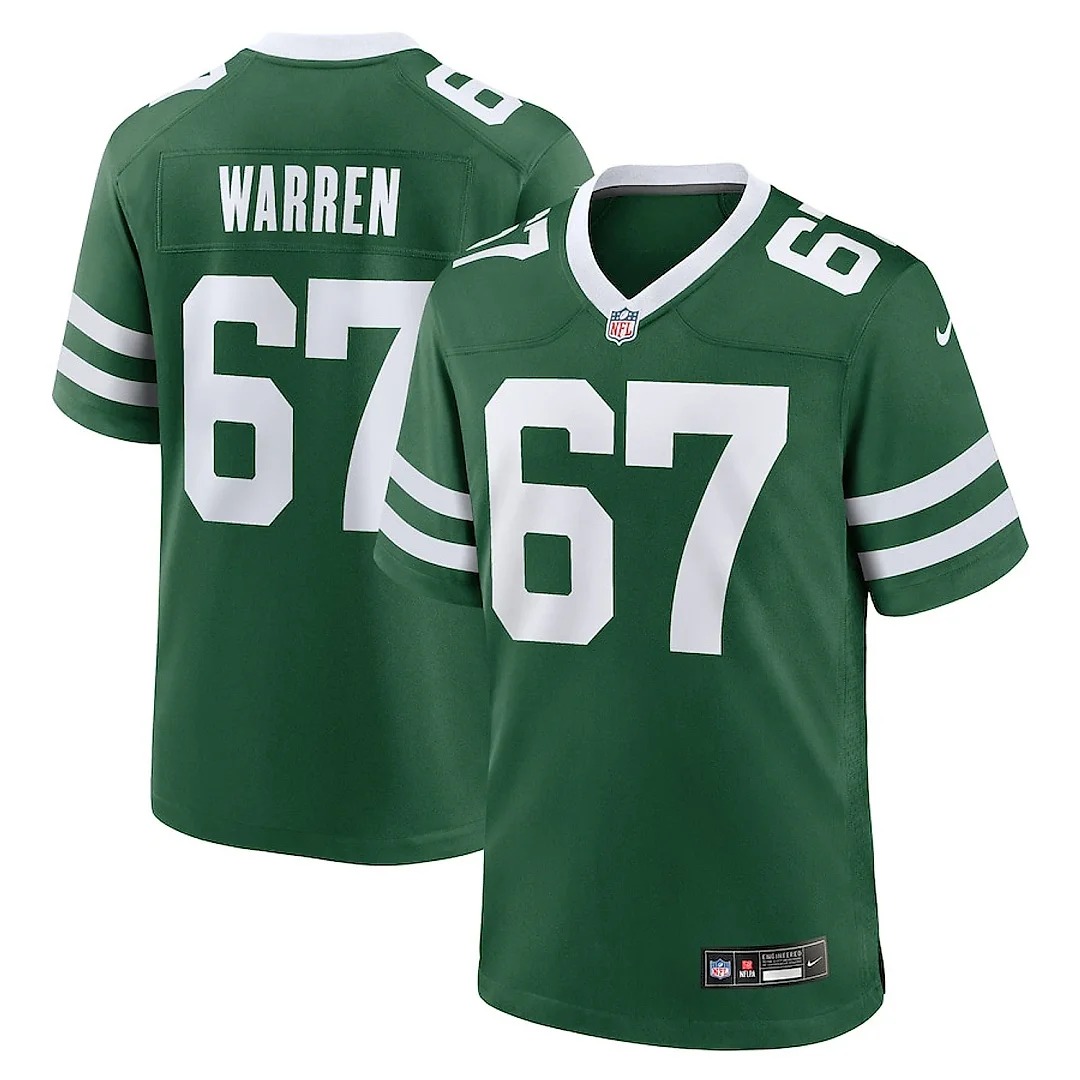 Zennovawear Carter Warren 67 New York Jets Team Game Men Jersey - Legacy Green