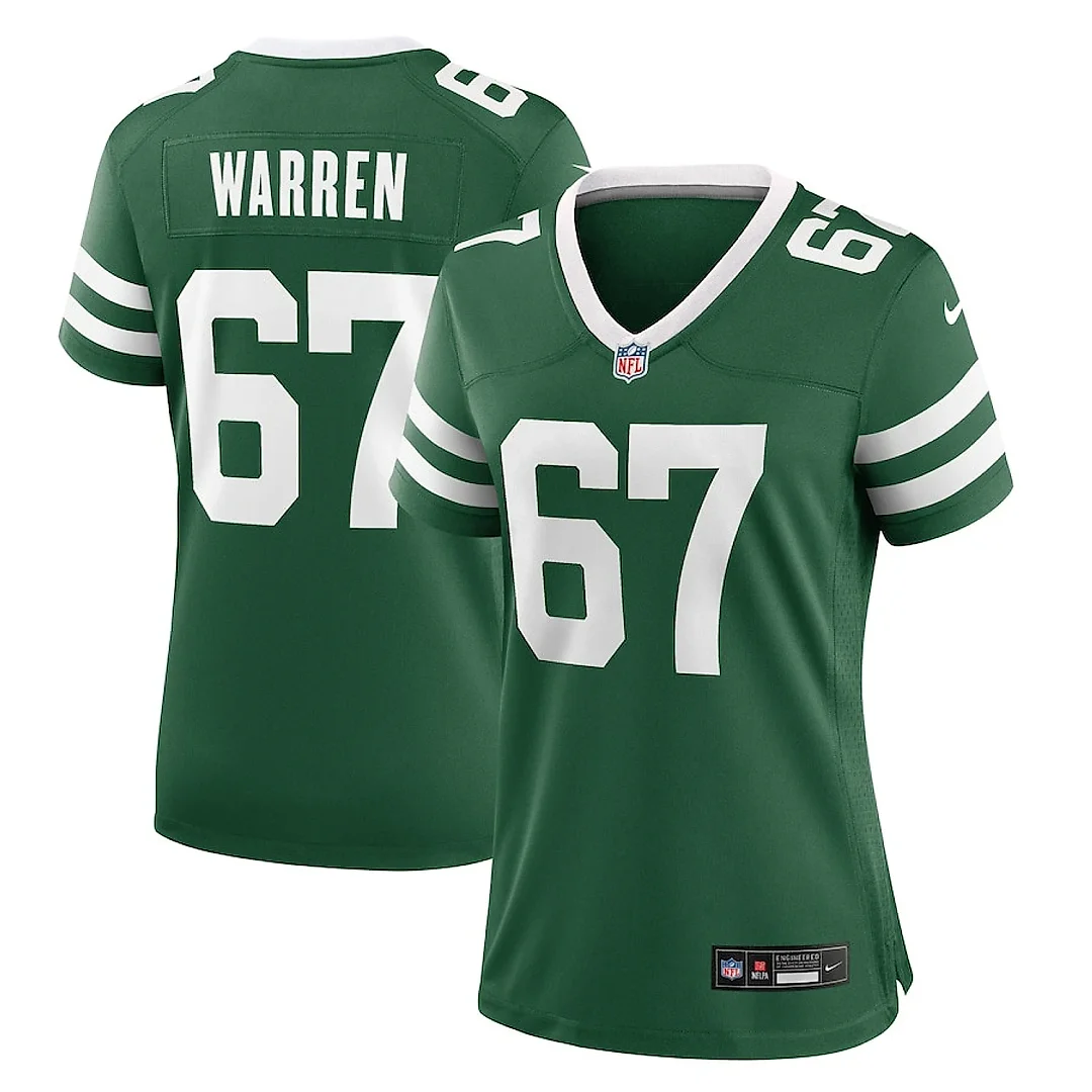 Zennovawear Carter Warren 67 New York Jets Women's Team Game Jersey - Legacy Green