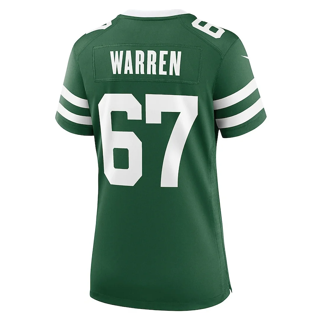 Zennovawear Carter Warren 67 New York Jets Women's Team Game Jersey - Legacy Green