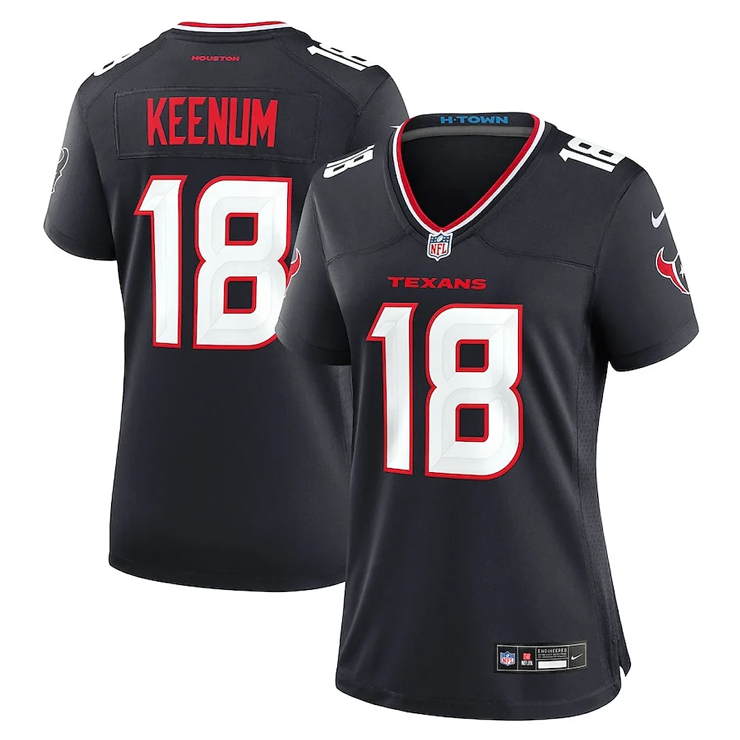Zennovawear Case Keenum 18 Houston Texans Women's Team Game Jersey - Navy