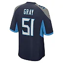 Zennovawear Cedric Gray 51 Tennessee Titans Game Men Jersey - Navy