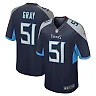 Zennovawear Cedric Gray 51 Tennessee Titans Game Men Jersey - Navy