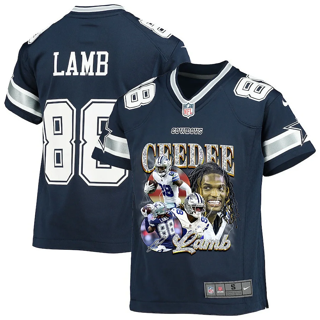 Zennovawear CeeDee Lamb 88 Dallas Cowboys Cee Works Hard Home Game YOUTH Jersey