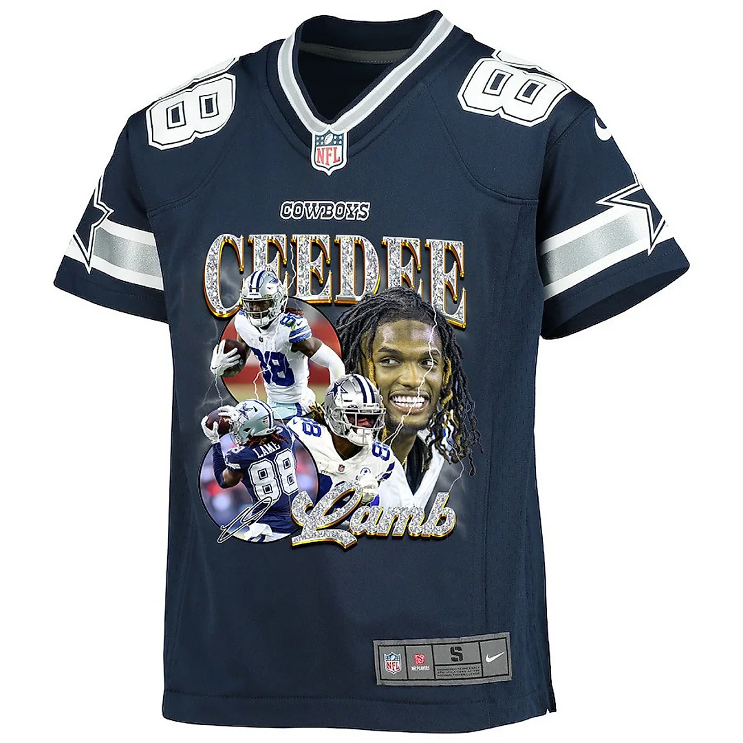 Zennovawear CeeDee Lamb 88 Dallas Cowboys Cee Works Hard Home Game YOUTH Jersey